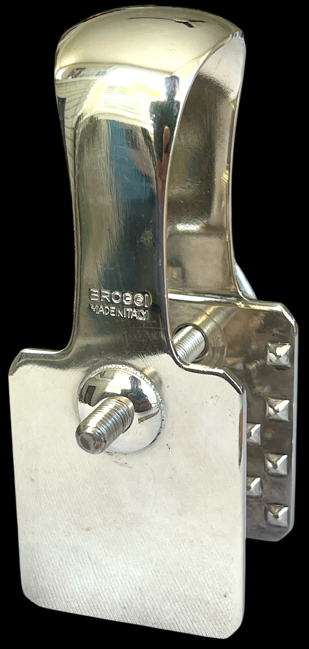 1990s Broggi Milano Classica Parmesan Cheese Tongs Holder Silver Plated Nickel - 2