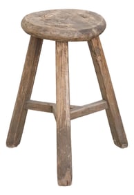 Primitive Japandi Wood Stool