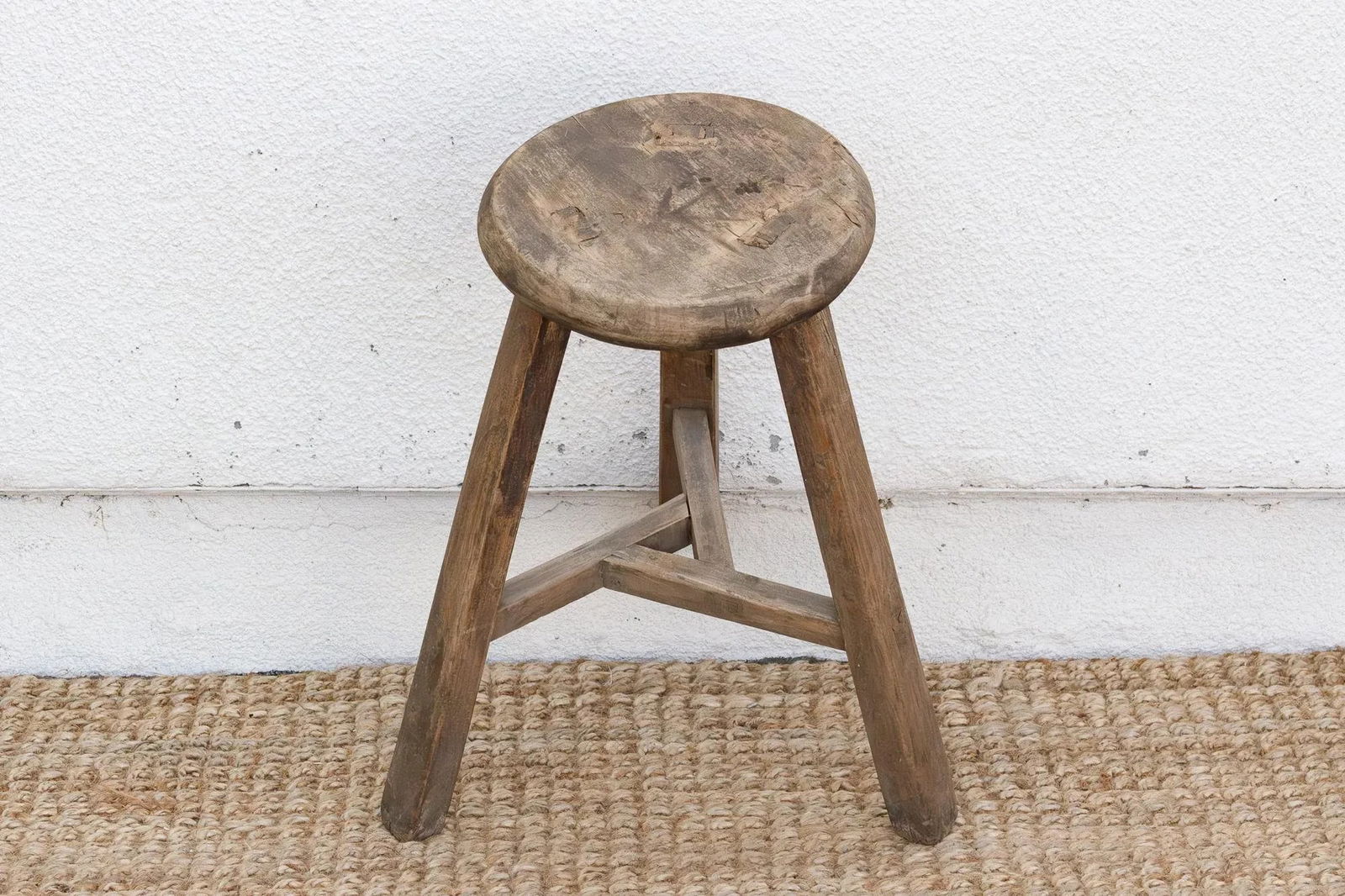 Primitive Japandi Wood Stool - 3