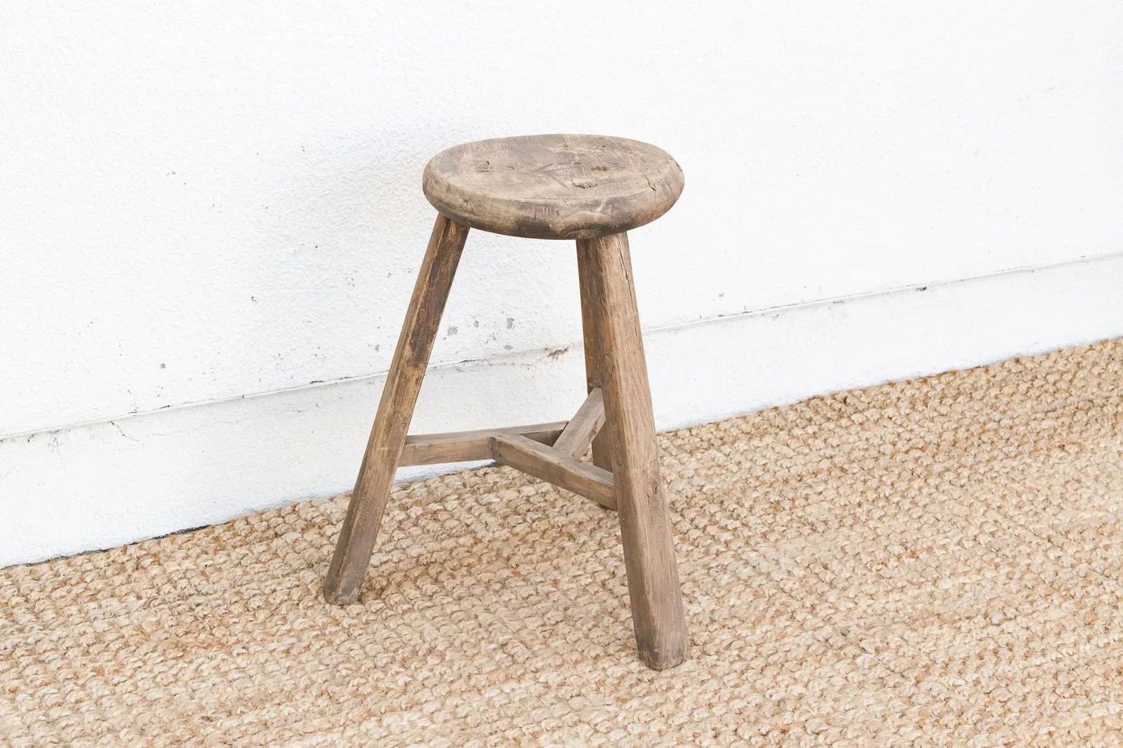 Primitive Japandi Wood Stool - 4
