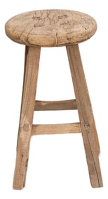 Antique Ocassional Stool With Elm Top