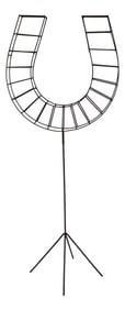 Mid Century Horseshoe Shape Wire Work Display Stand Garden Sculptural Objet