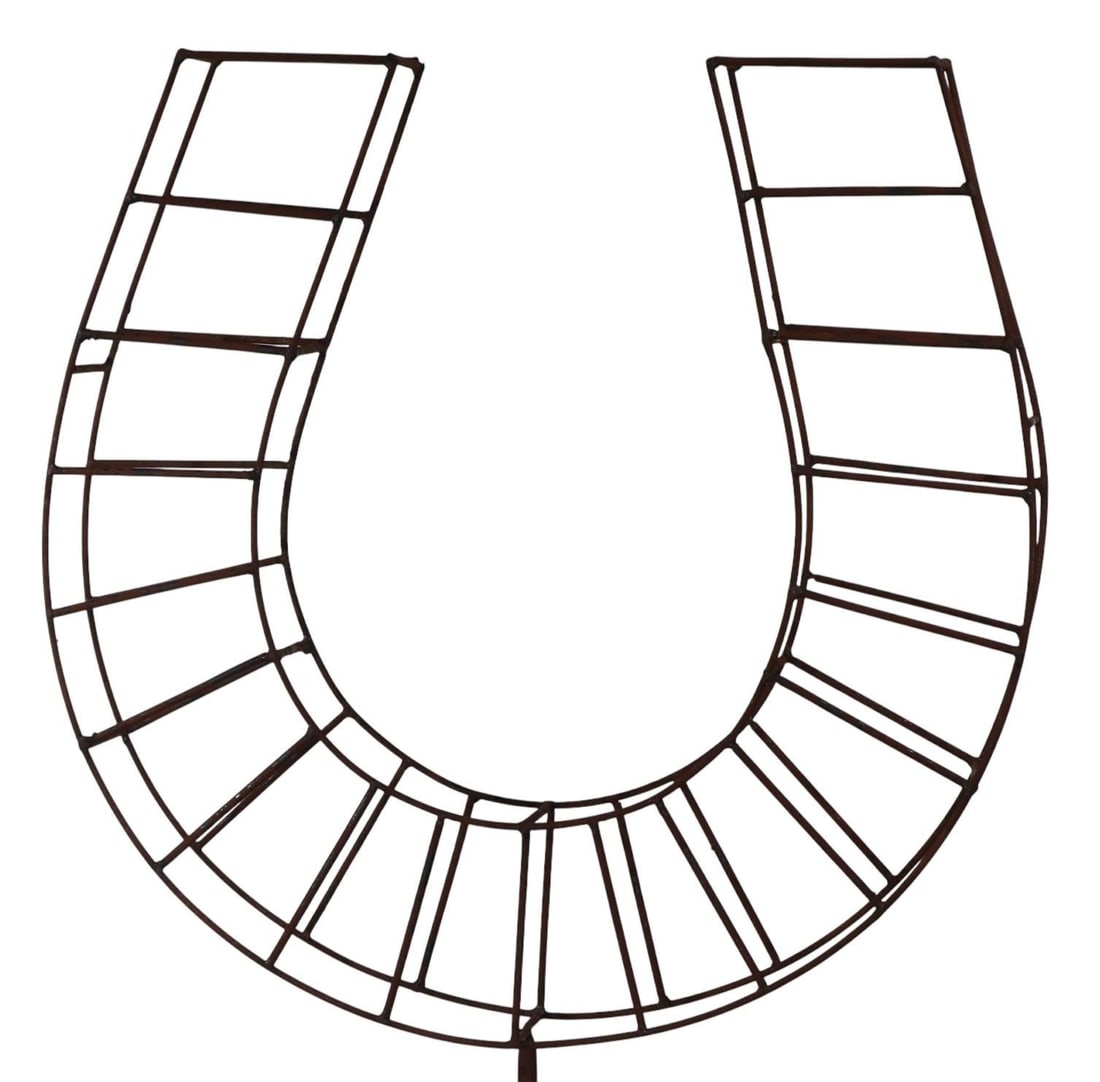 Mid Century Horseshoe Shape Wire Work Display Stand Garden Sculptural Objet - 4