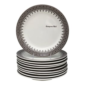 Iconic Congress Hall Hotel Dinner Plates, Set of 10