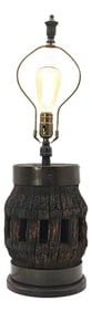 Rustic Primitive Wagon Wheel Hub Table Lamp – Antique Western Frontier Lighting