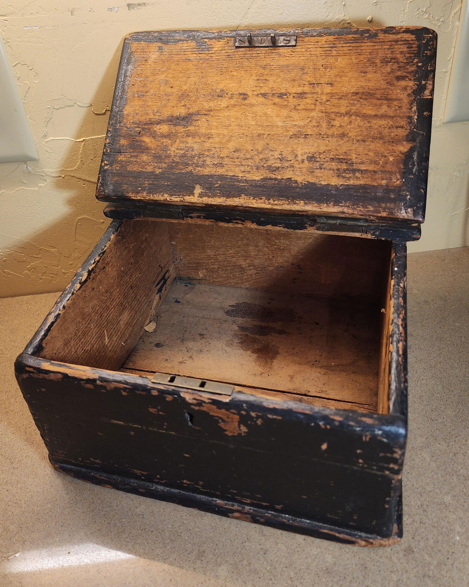 Antique Primitive Slant Front Writing Box - 5