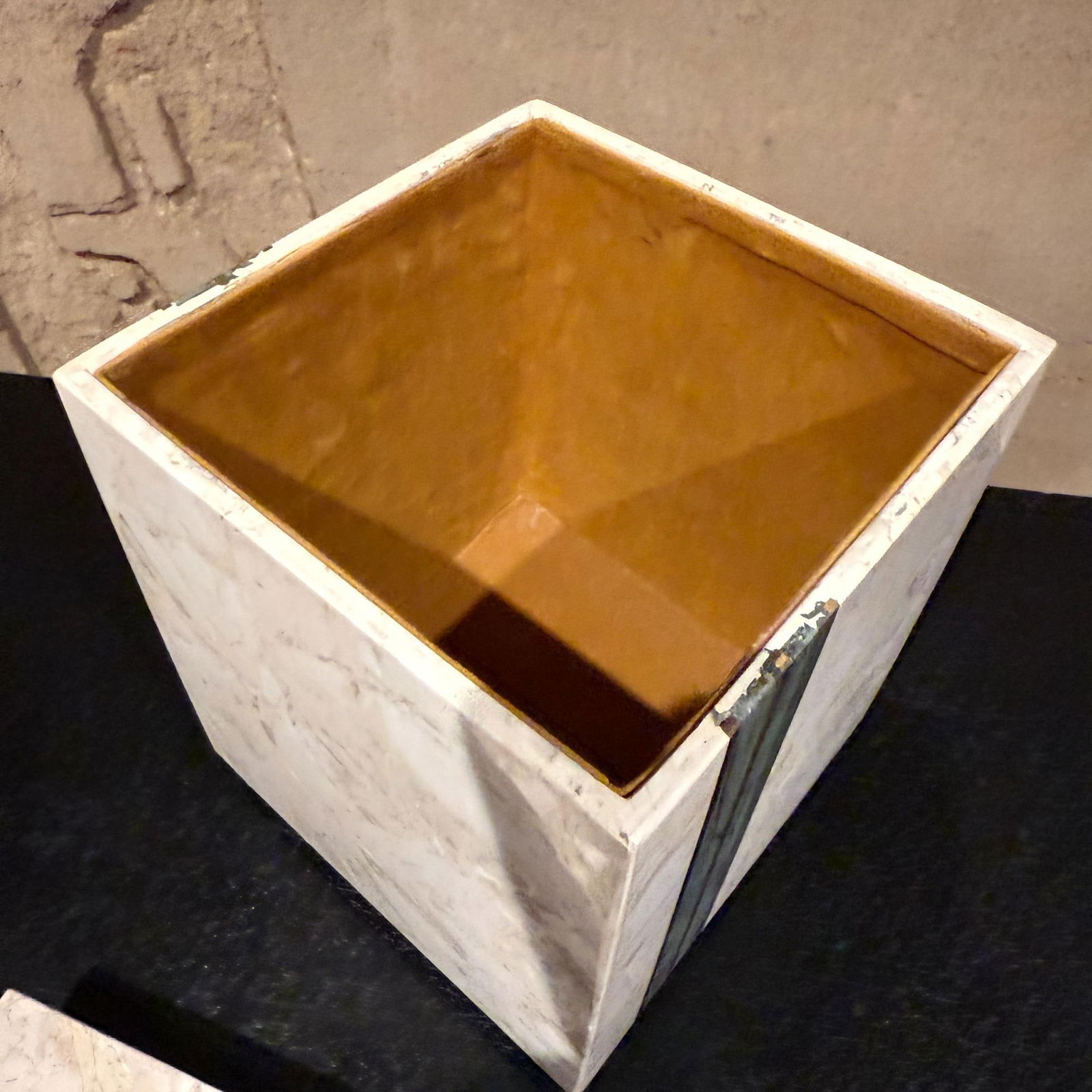 Maitland Smith Tessellated Stone & Brass Square Box Postmodern - 10