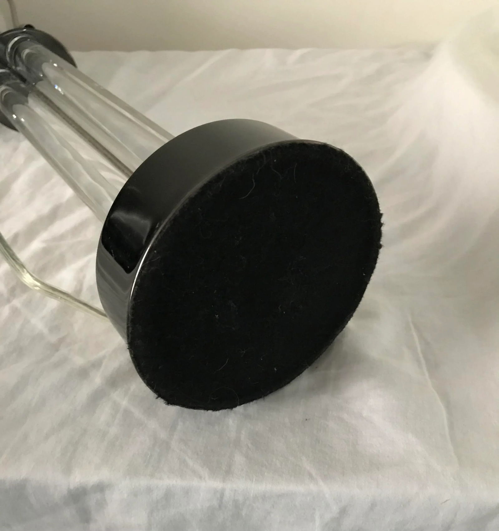 Vintage 1990s Robert Abbey Lucite Cylinder W/ Platinum Table Lamp - 5