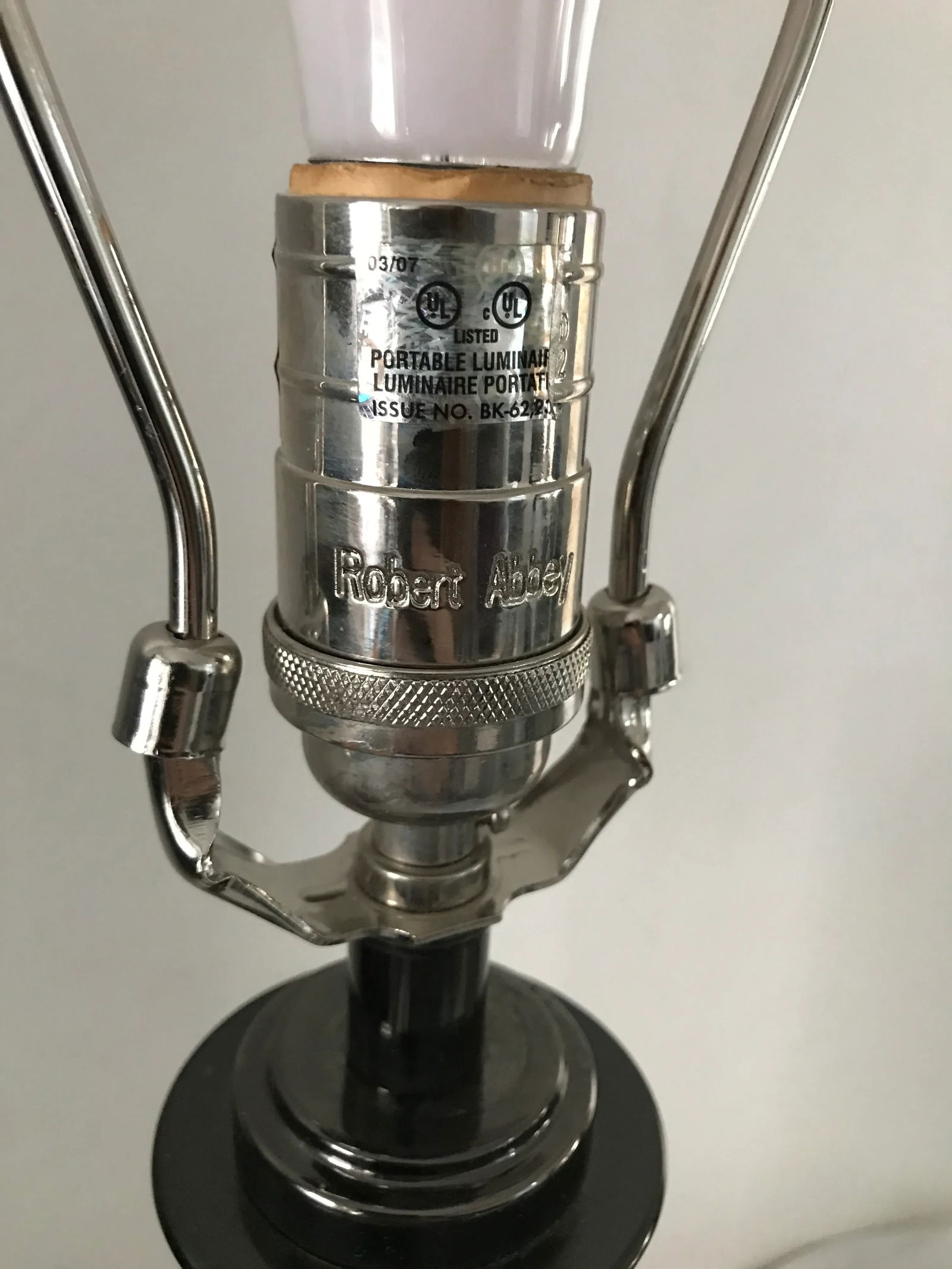 Vintage 1990s Robert Abbey Lucite Cylinder W/ Platinum Table Lamp - 6