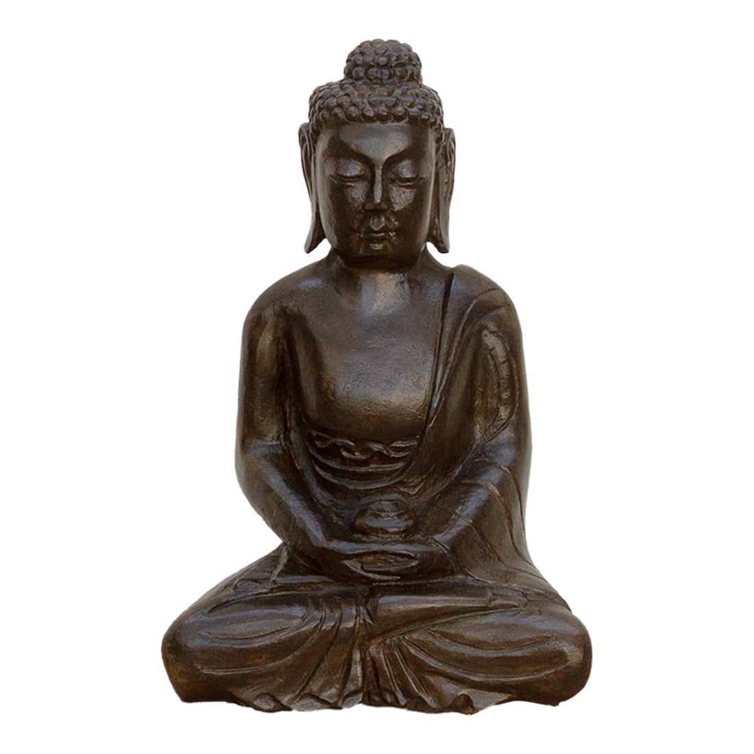 Zen Serenity Polished Stone Carved Buddha: Introduce a profound sense of peace and spiritual artistry to your space with this magnificent hand-carved stone Buddha. Standing at 16.5 inches high, with a width of 11 inches and a depth of 7.5 inch