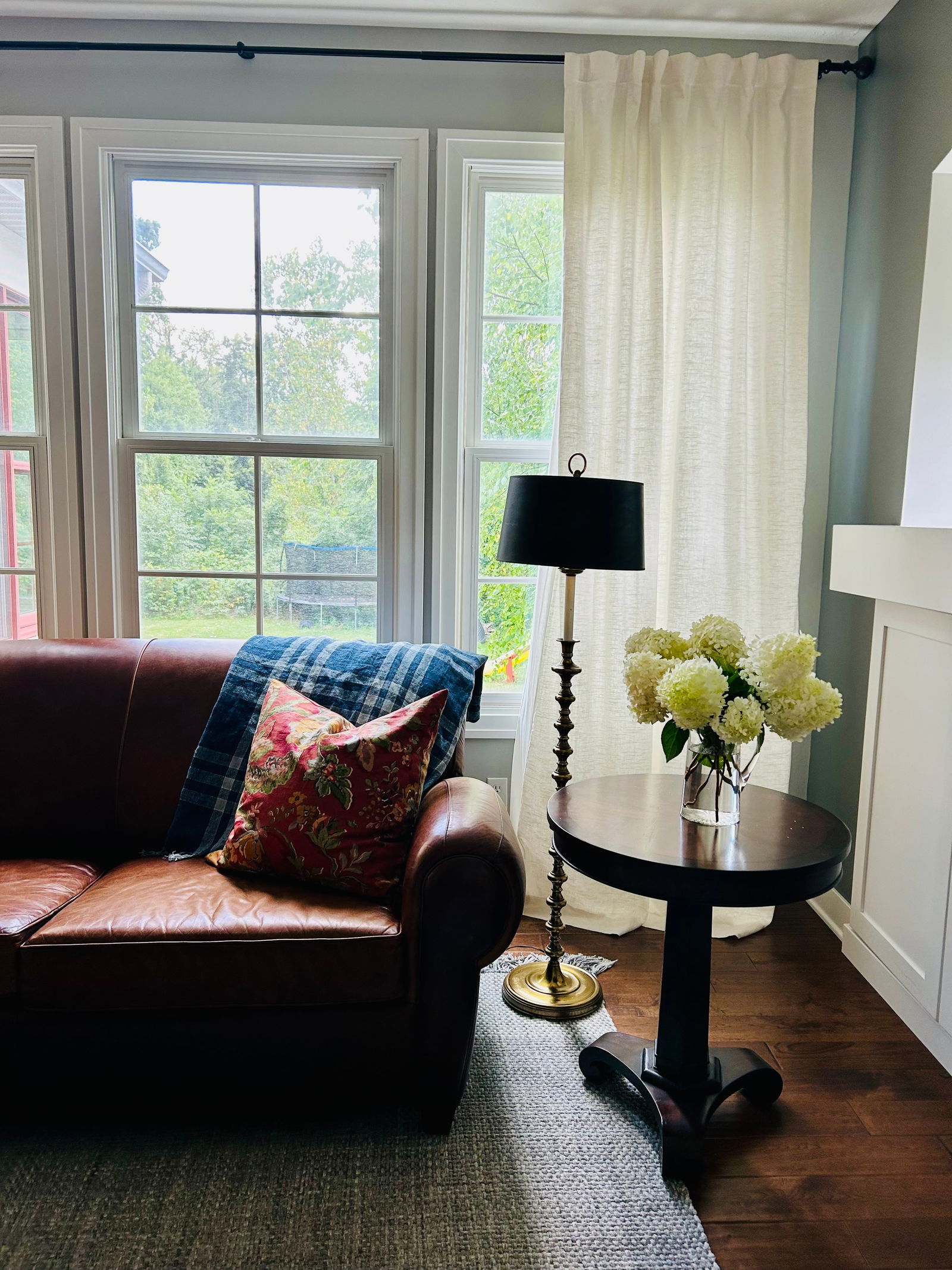 Vintage Mid-Century Modern Hollywood Regency Gold Stacked Orb Floor Lamp With Black Hardback Drum Sh - 16