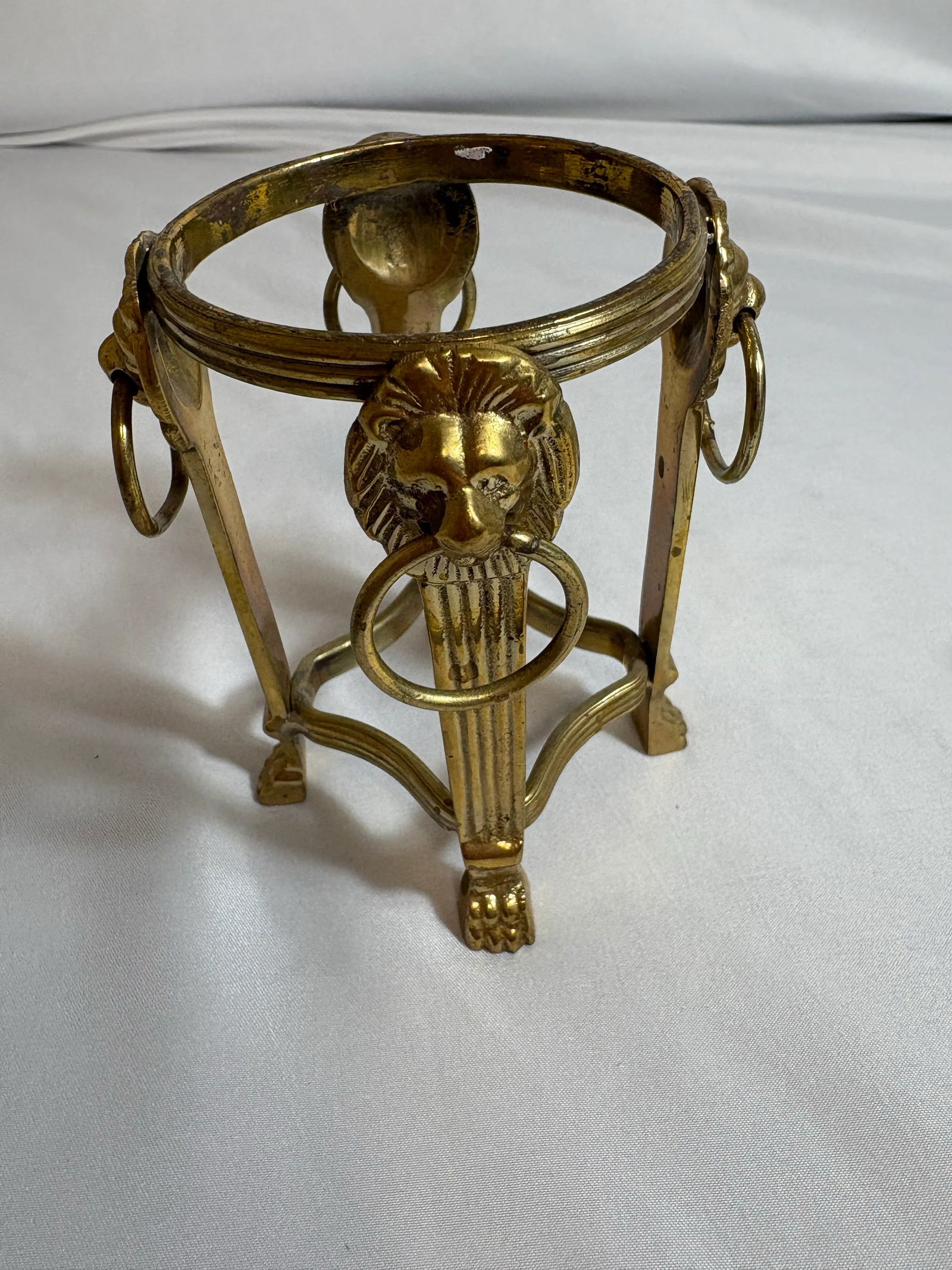 1950s Hollywood Regency Crown Inspired Brass and Glass Candle Holders- a Pair - 2