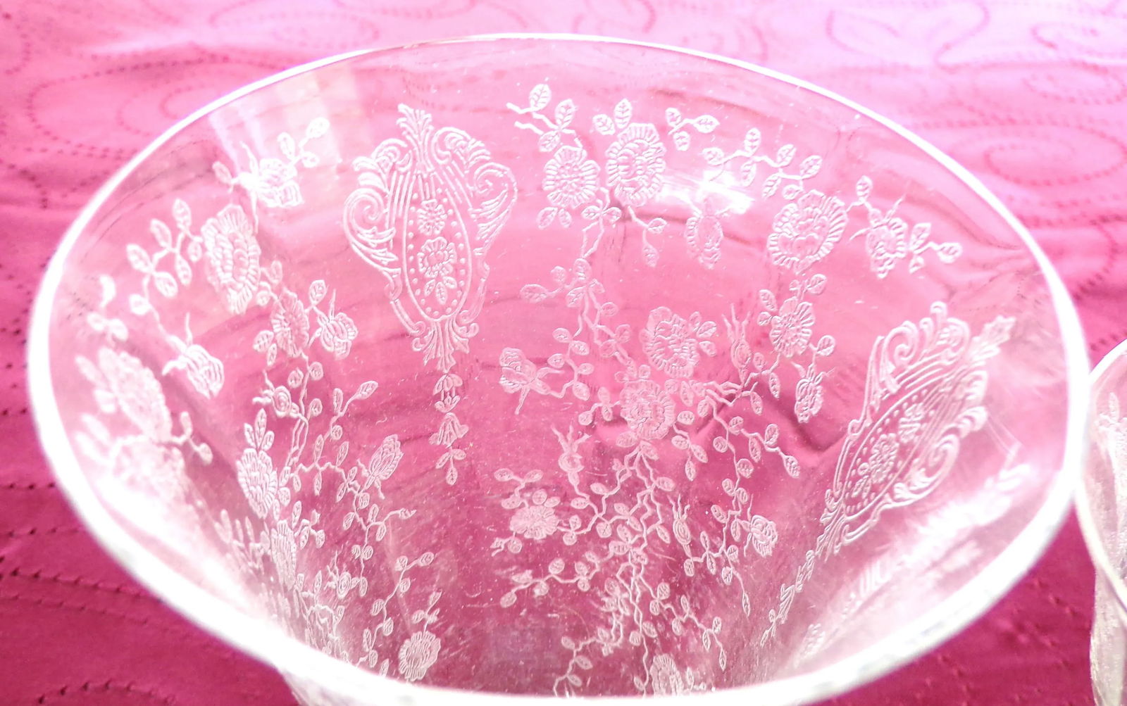 Vintage Cambridge Rose Point - 8 Goblets and 3 Cocktail Glasses - 6