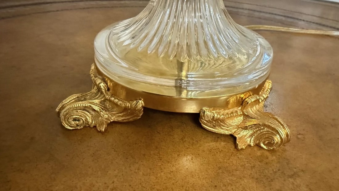 Crystal and Brass Table Lamp in Neoclassical Style "” 1990s - 4