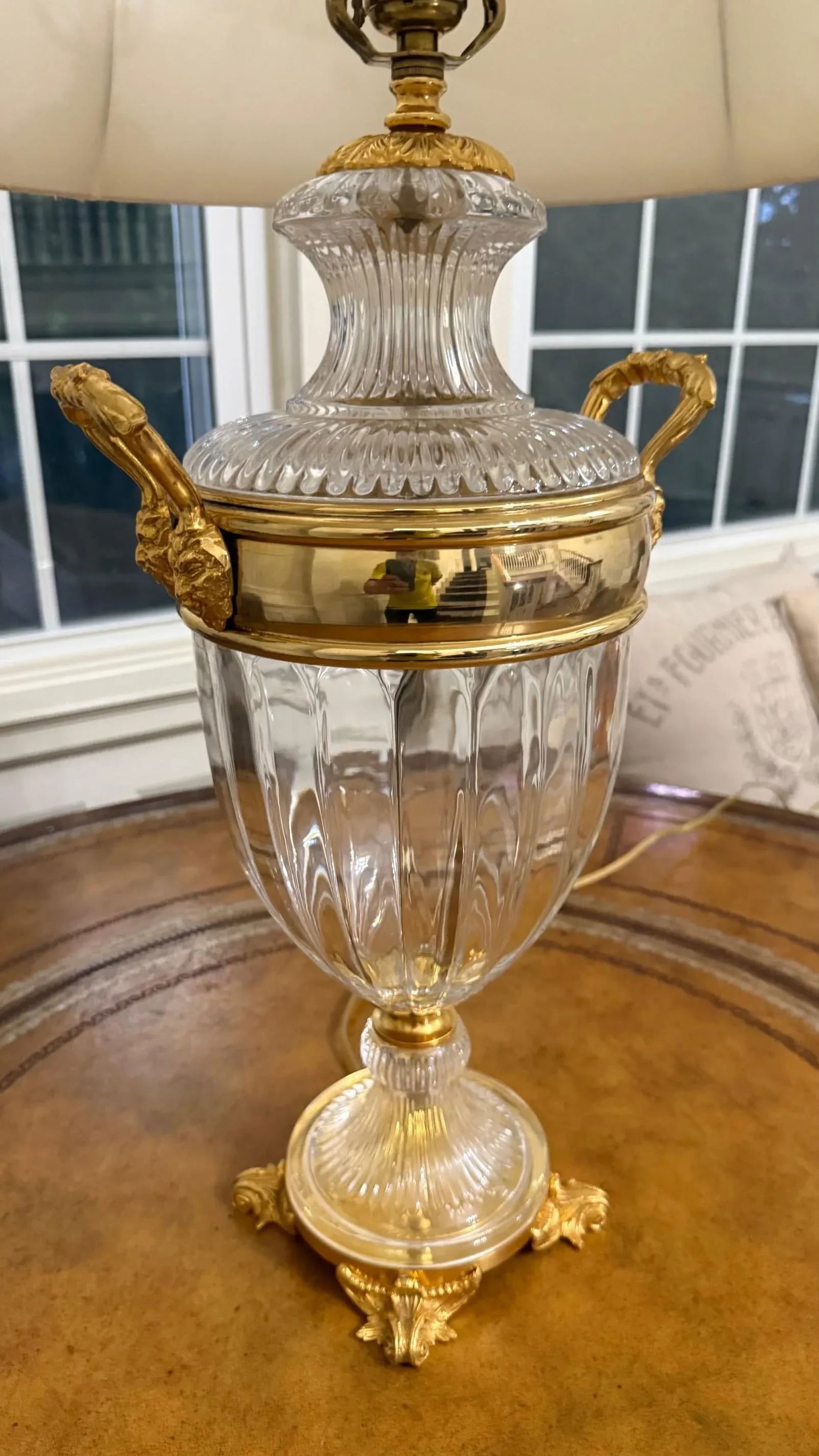 Crystal and Brass Table Lamp in Neoclassical Style "” 1990s - 7