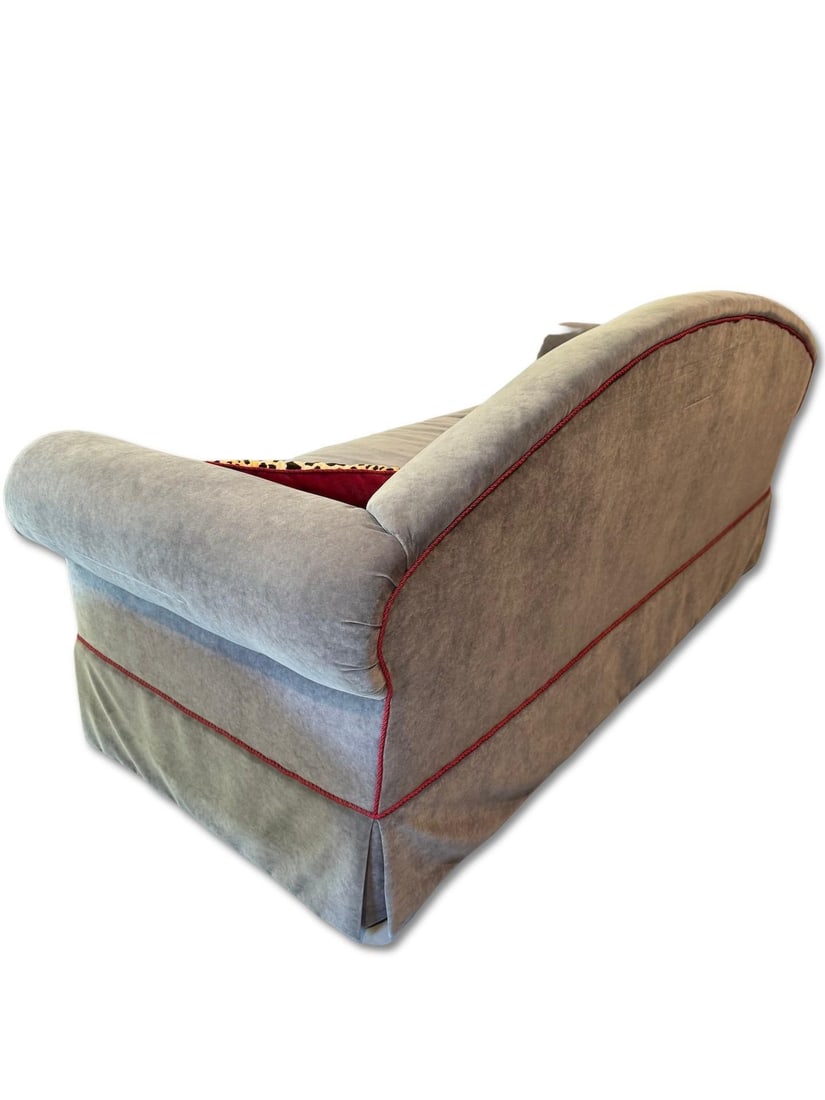 Vintage Velvet Camelback Sofa - 10