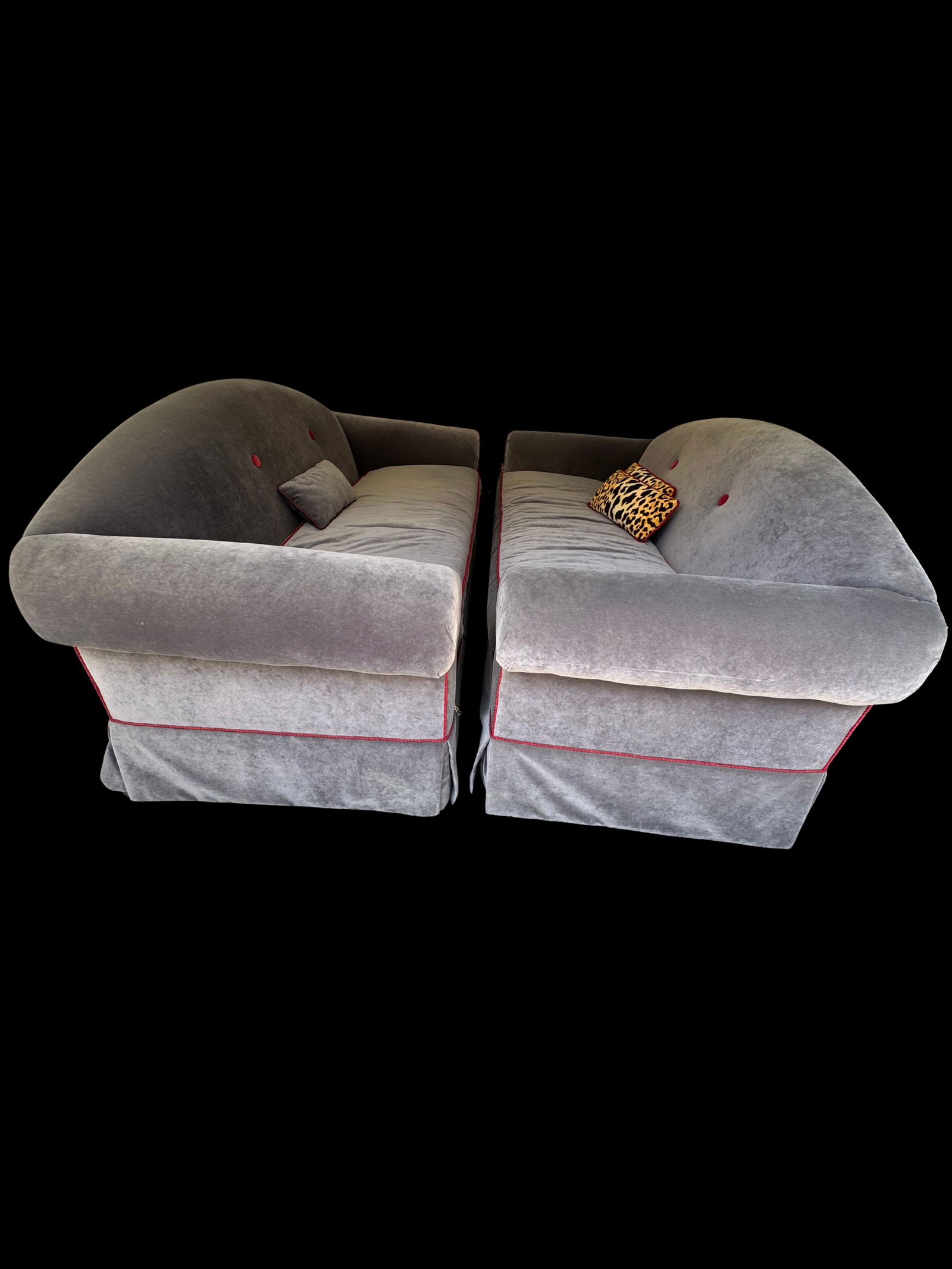 Vintage Velvet Camelback Sofa - 12