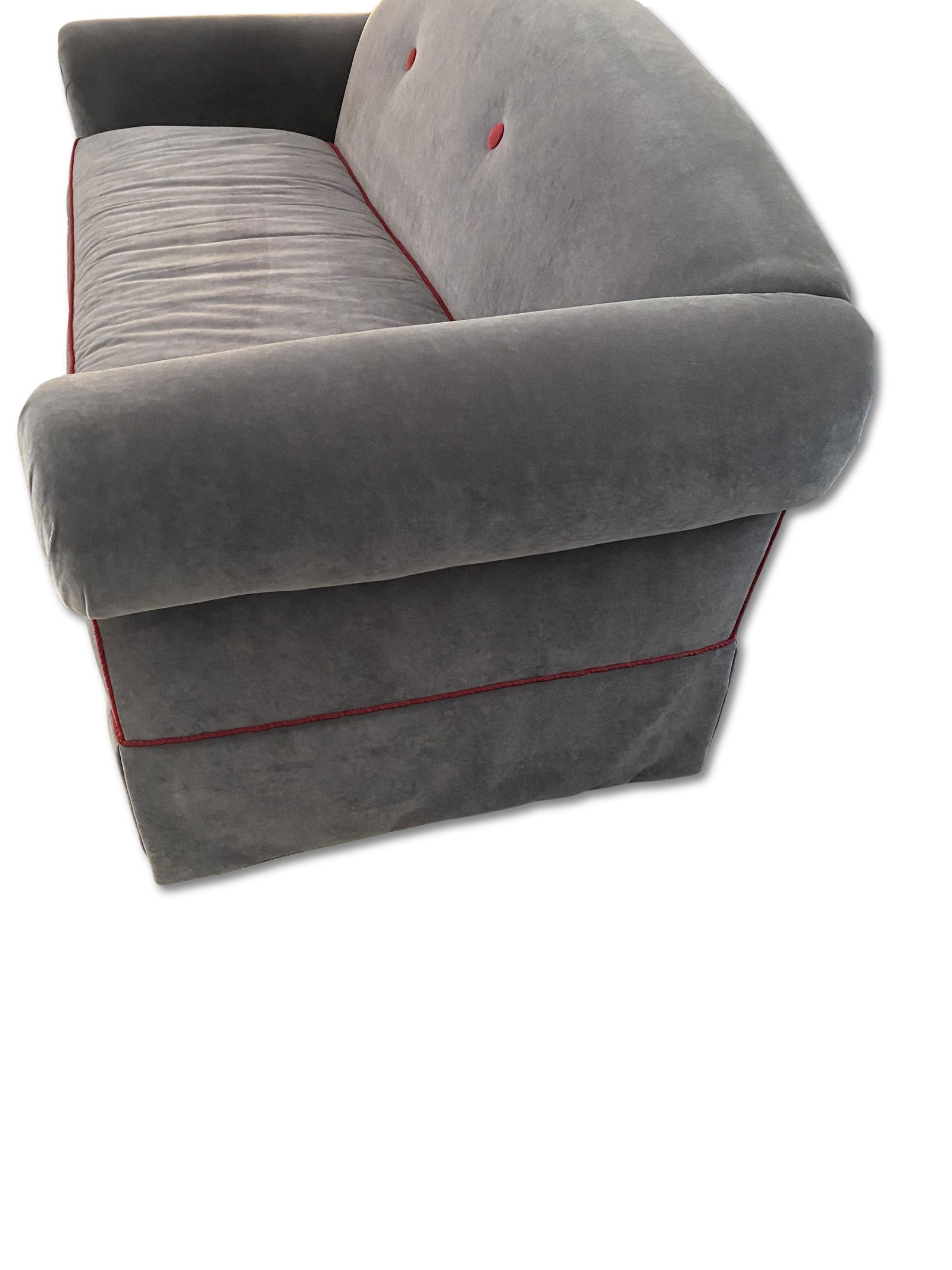 Vintage Velvet Camelback Sofa - 6