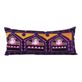 Suzani Pillow Fashioned From a Mid-20th Century Samarkand Suzani