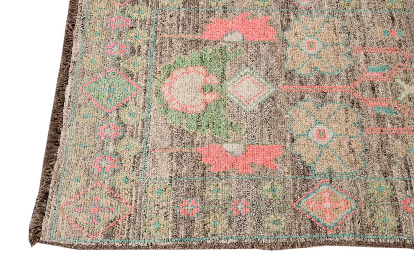Colorful Modern Oushak Wool Runner - 10
