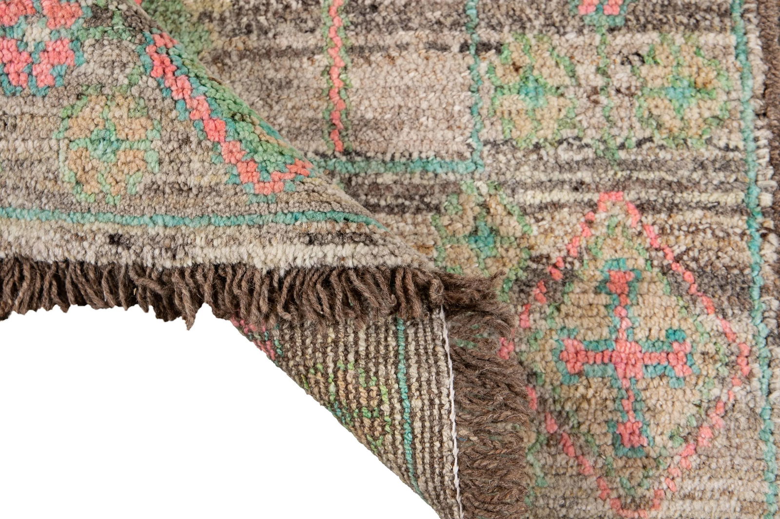 Colorful Modern Oushak Wool Runner - 2