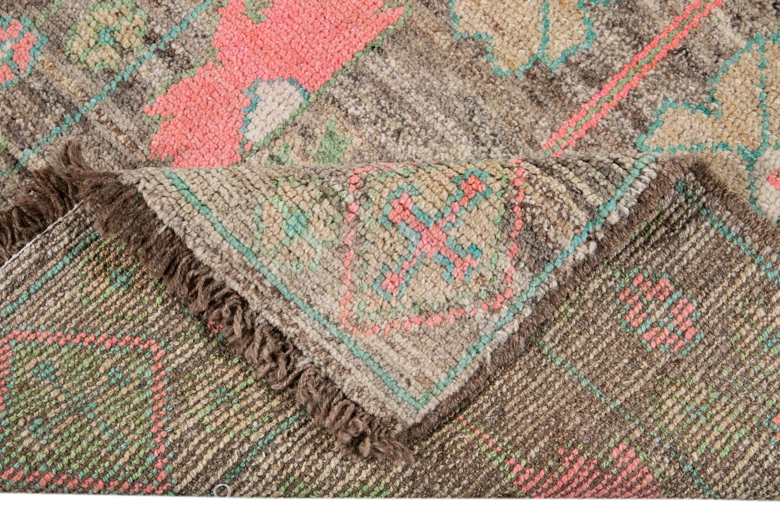 Colorful Modern Oushak Wool Runner - 3