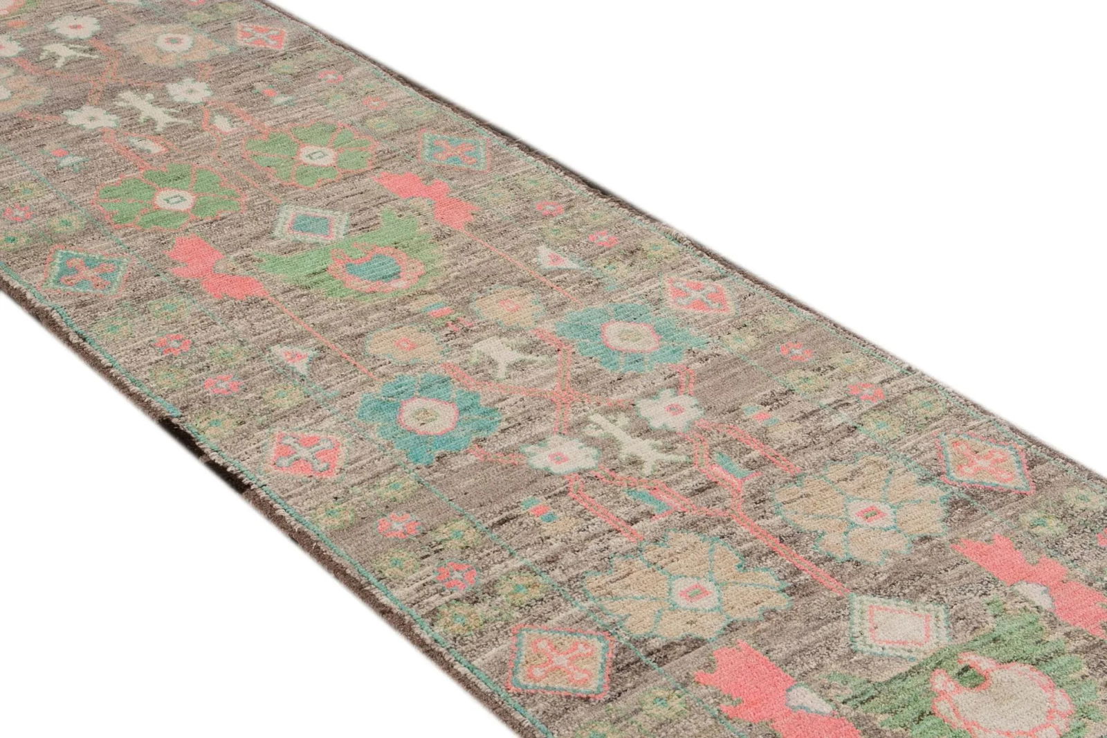 Colorful Modern Oushak Wool Runner - 5