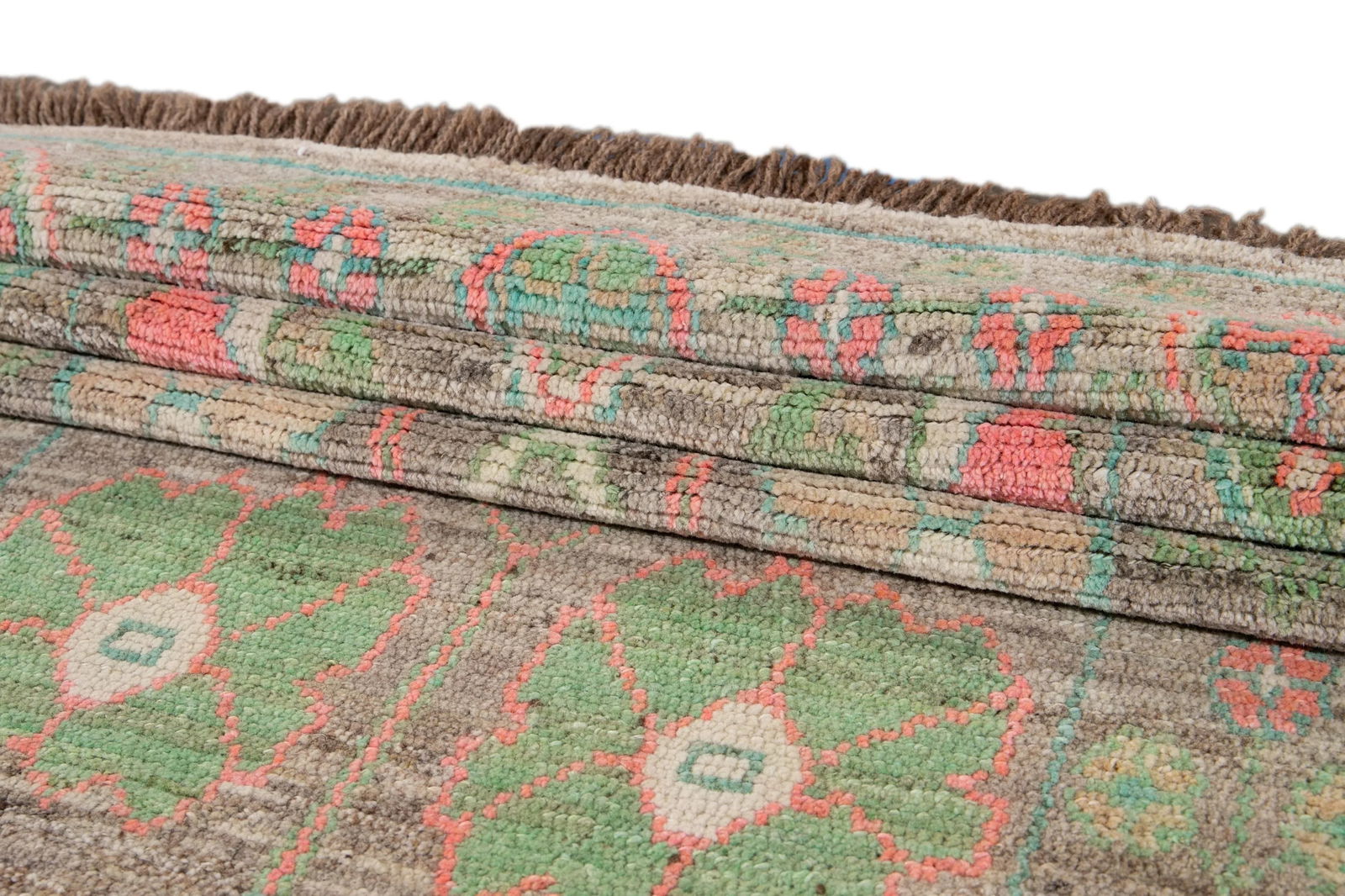 Colorful Modern Oushak Wool Runner - 6
