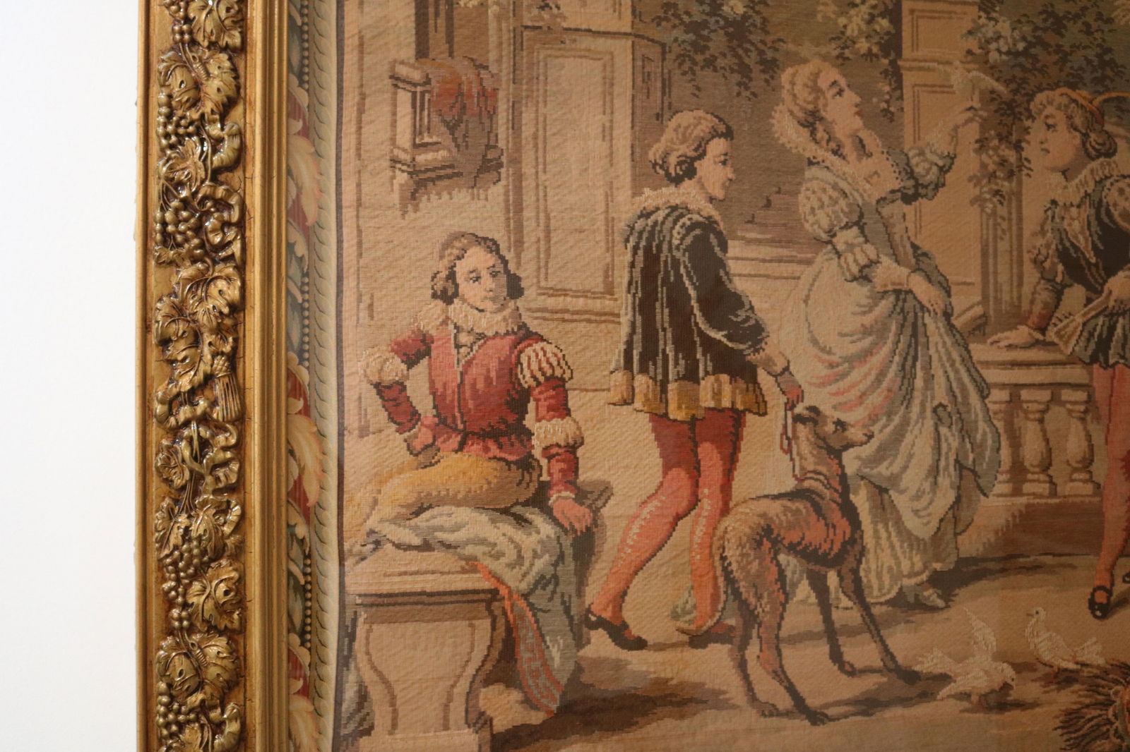 Vintage Aubusson Style Tapestry in Giltwood Frame, Early 20th Century - 3