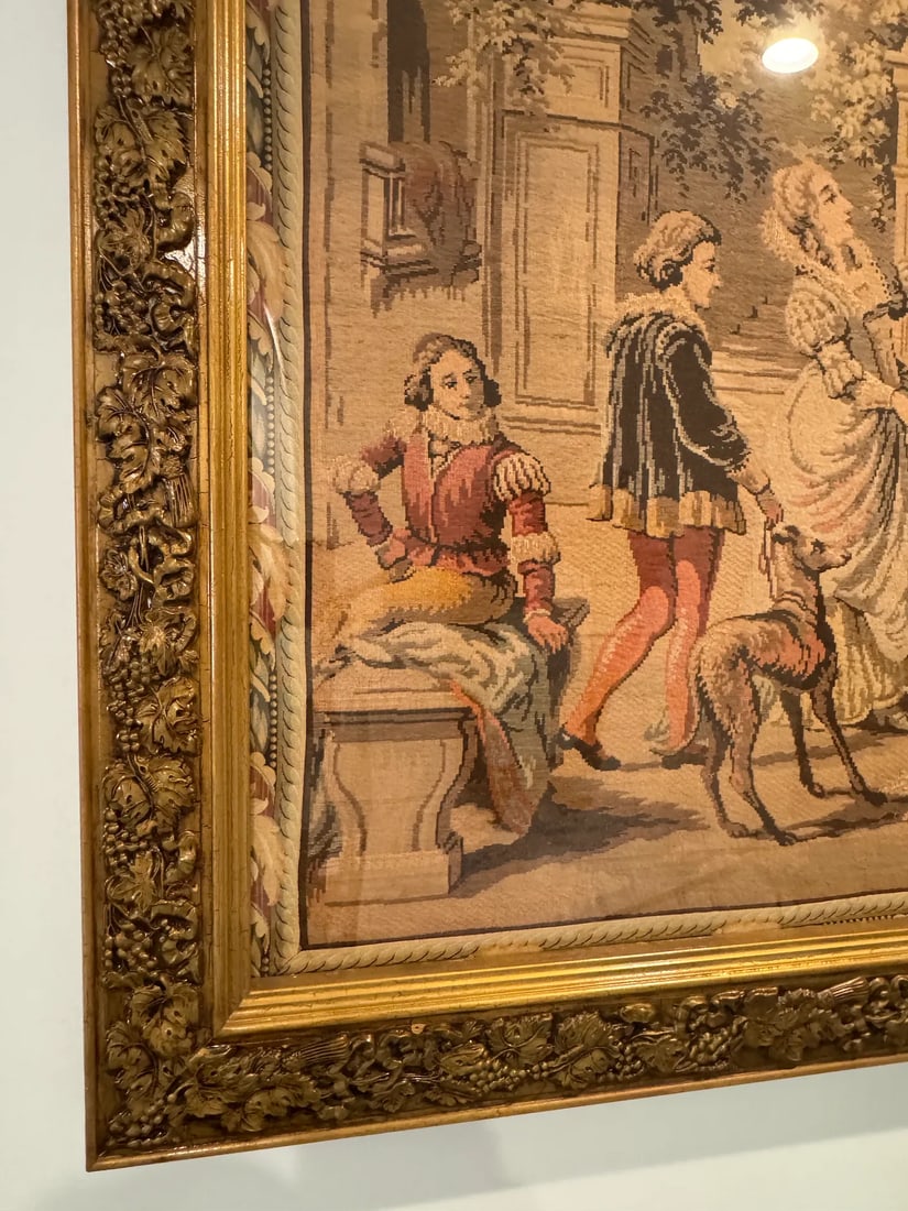 Vintage Aubusson Style Tapestry in Giltwood Frame, Early 20th Century - 5