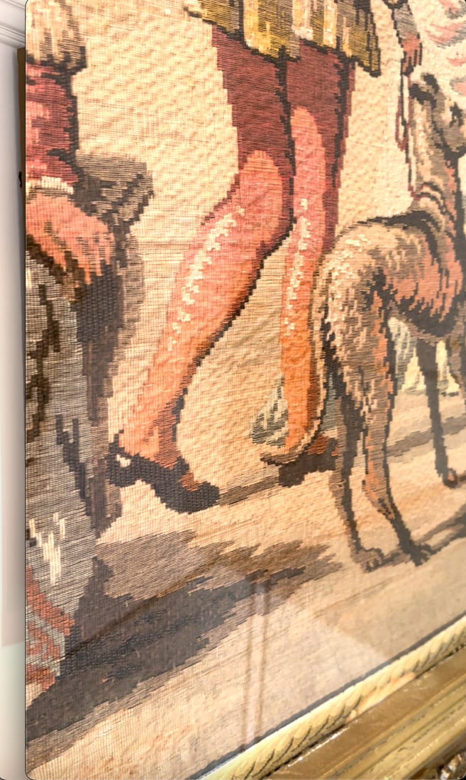 Vintage Aubusson Style Tapestry in Giltwood Frame, Early 20th Century - 8