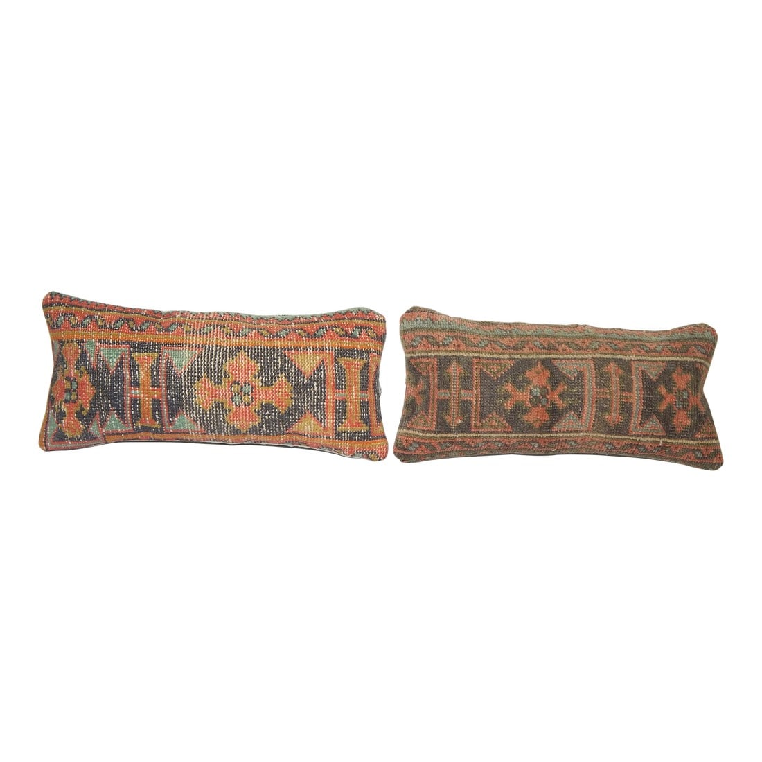Turkish Wool Rug Cushion Cover - A Pair: Handmade Turkish Kilim Pillow "• Decorative Pillow Vintage Rug Pillow "• Pair Pillow Handwoven Vintage Kilim Pillow "• Throw Pillow These beautiful 10" x 22" pillow covers were