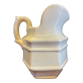 Mid 20th Century Haeger French White Hexagon Pitcher