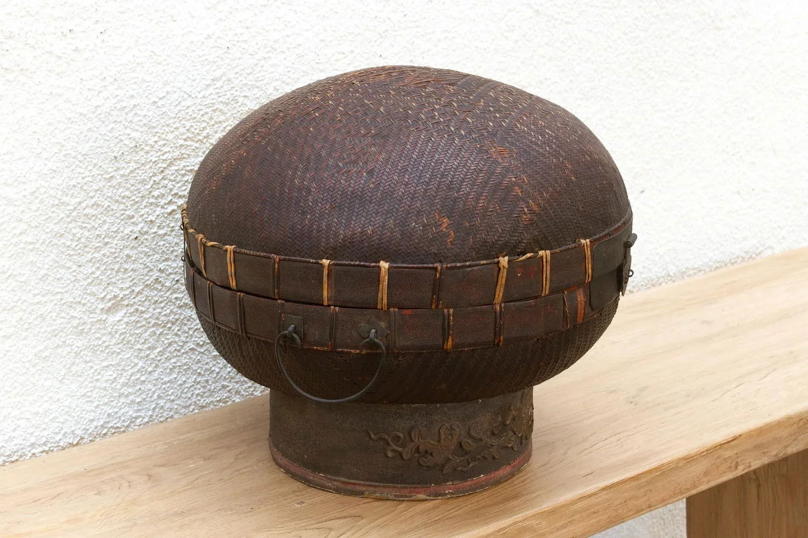 Rare 19th Century Woven Wedding Basket - 4