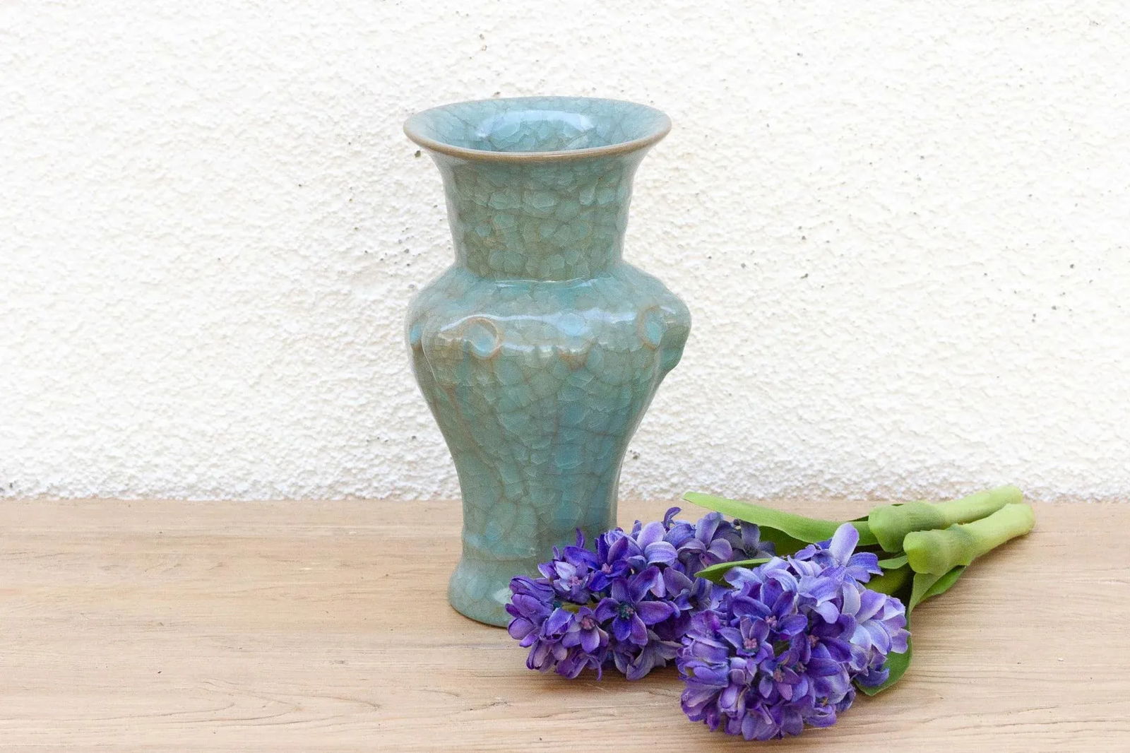 Antique Chinese Crackle Blue Glaze Vase - 2