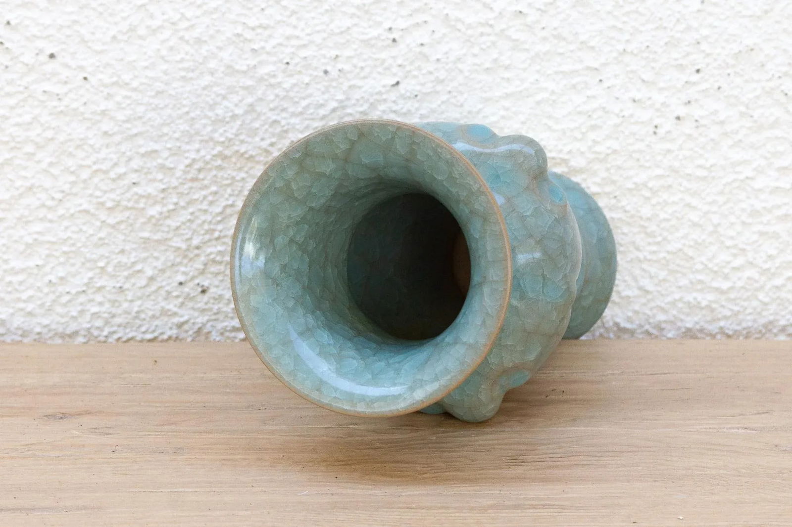 Antique Chinese Crackle Blue Glaze Vase - 6
