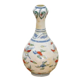 Antique Hand Painted Whimsical Folk Art Pottery