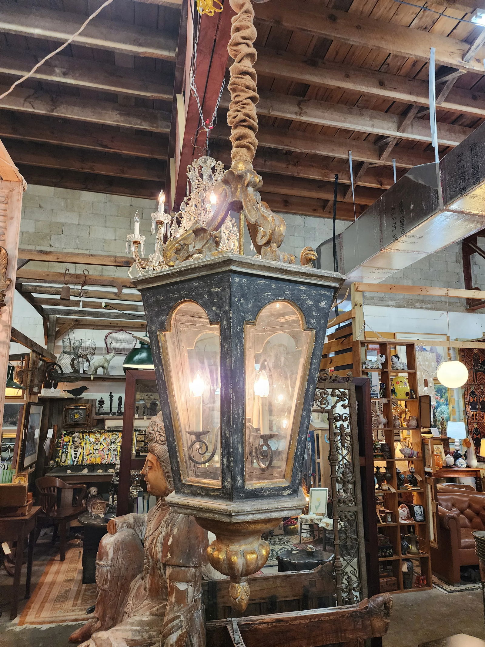 Large Green and Gold Lantern - 2