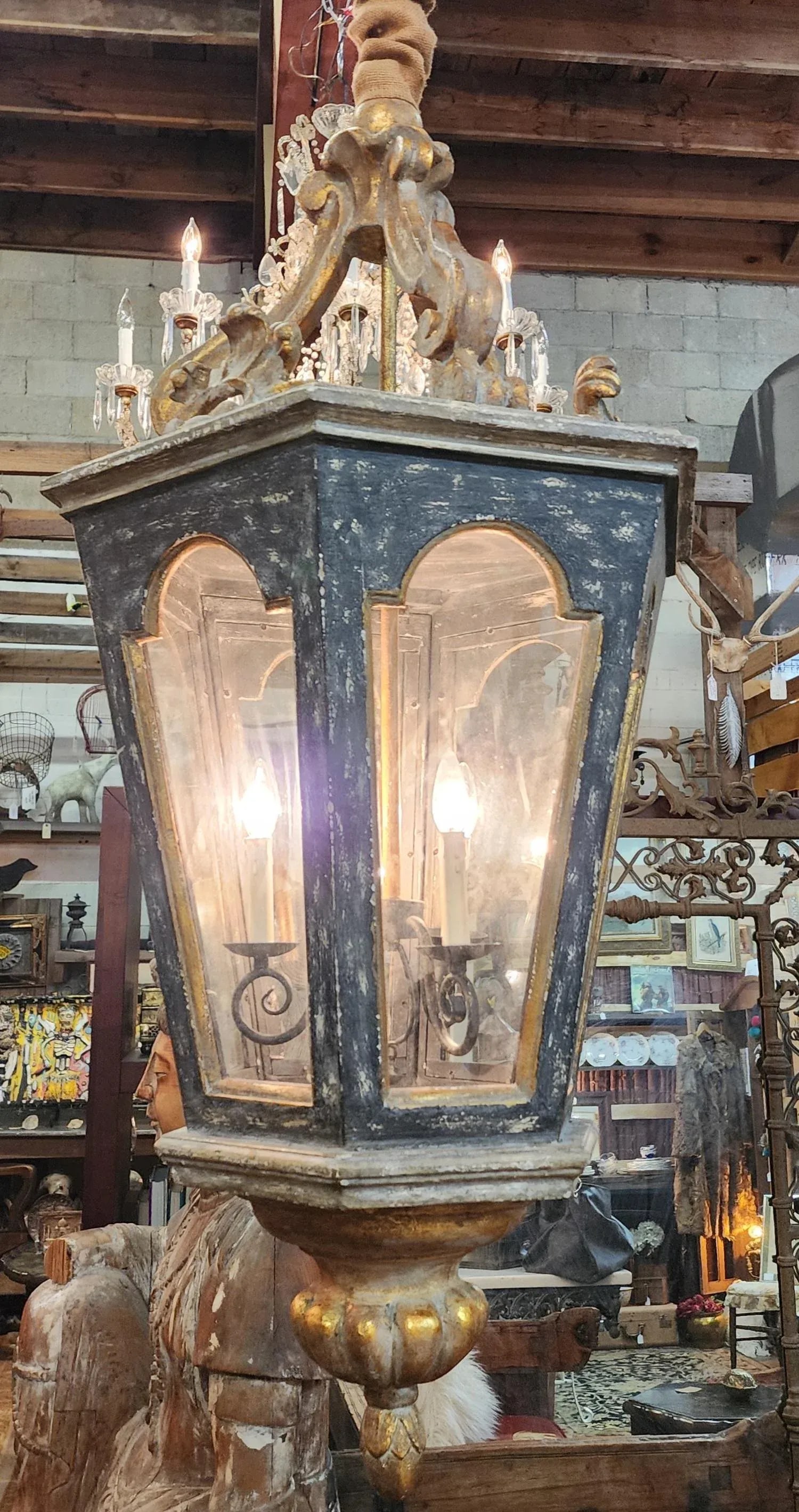 Large Green and Gold Lantern - 3