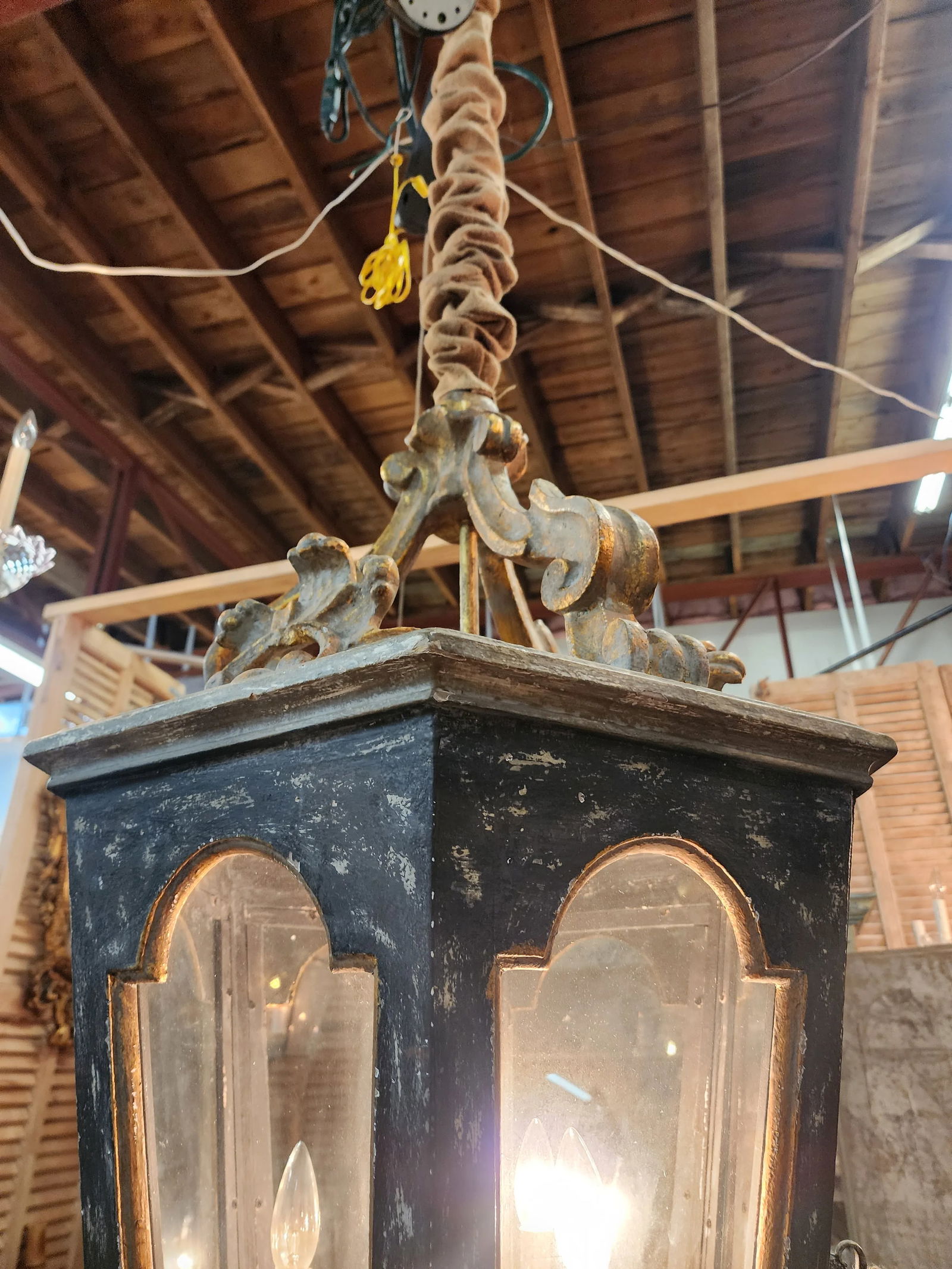 Large Green and Gold Lantern - 4