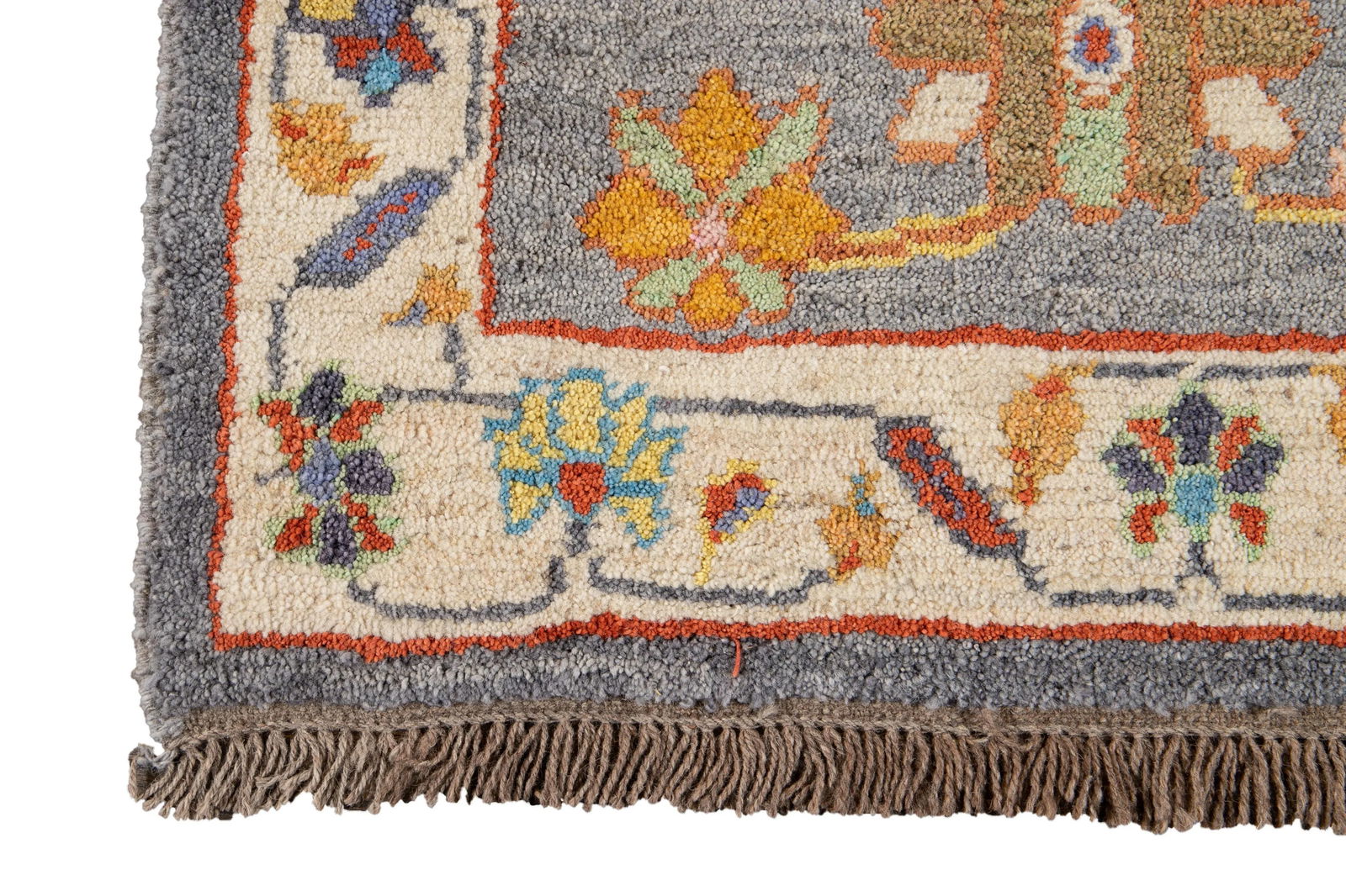 Gray Modern Oushak Handmade Wool Runner - 4