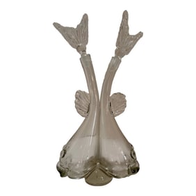 Vintage 1950s Murano Glass Fish Cruet Set – Handblown Italian Art Glass