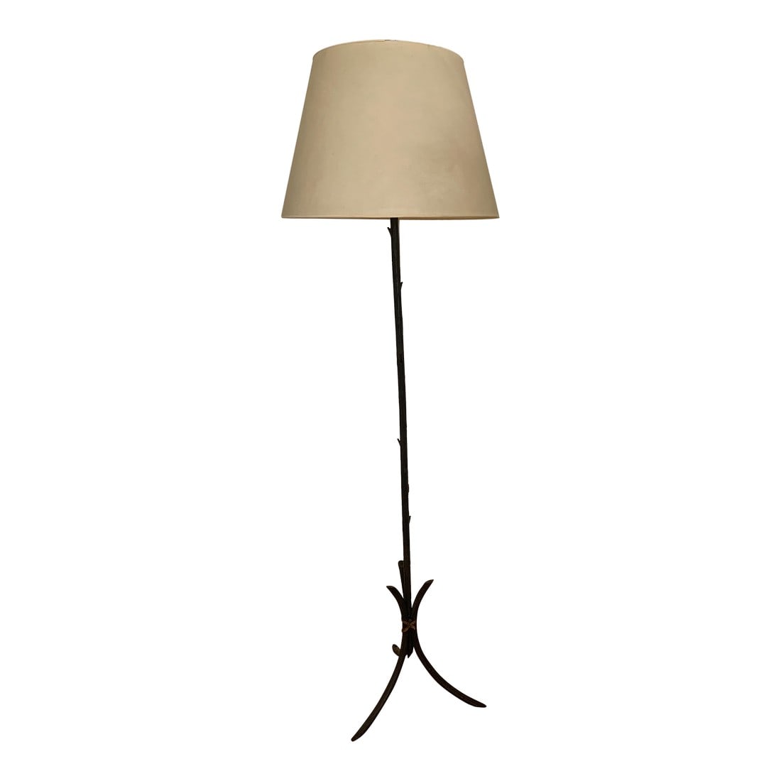 Iron Floor Lamp With a Crinkle Paper Shade: I purchased this beautiful standing lamp in 1995 in Los Angeles. Manufacturer unknown. I do not recall where I found it as I was decorating a new large home and knew it would fit in perfectly. The