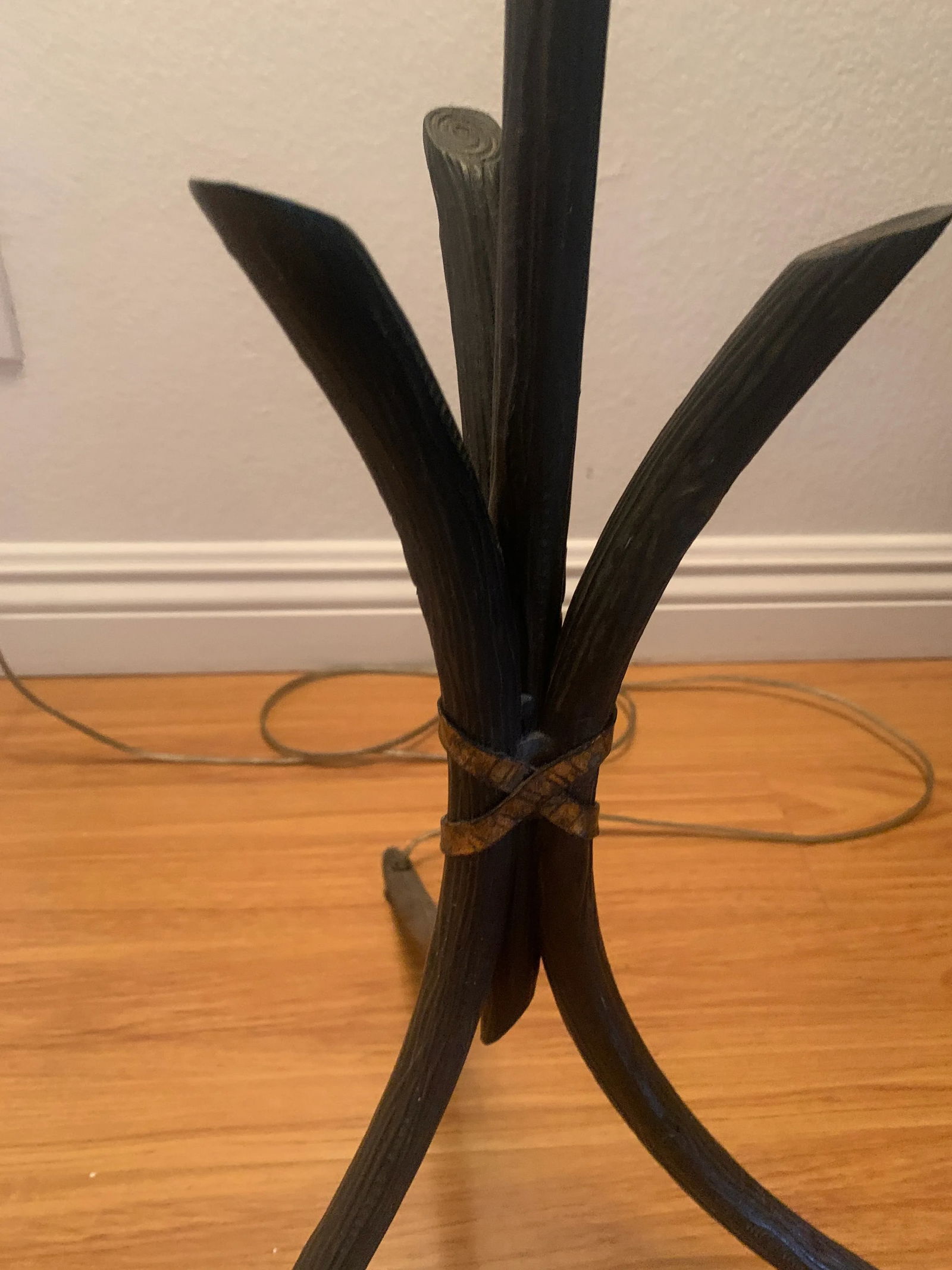 Iron Floor Lamp With a Crinkle Paper Shade - 4