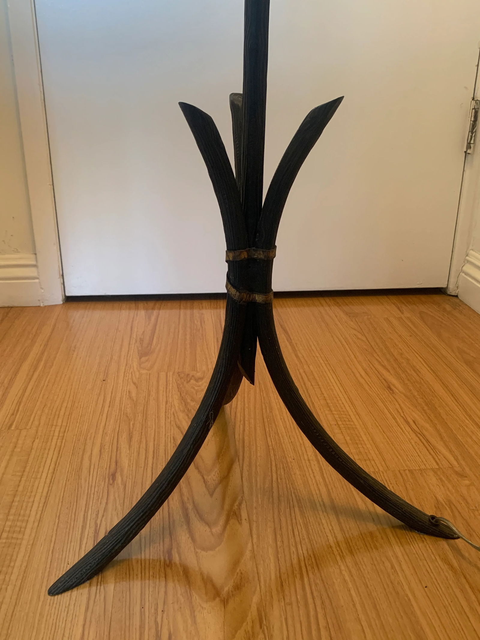 Iron Floor Lamp With a Crinkle Paper Shade - 9