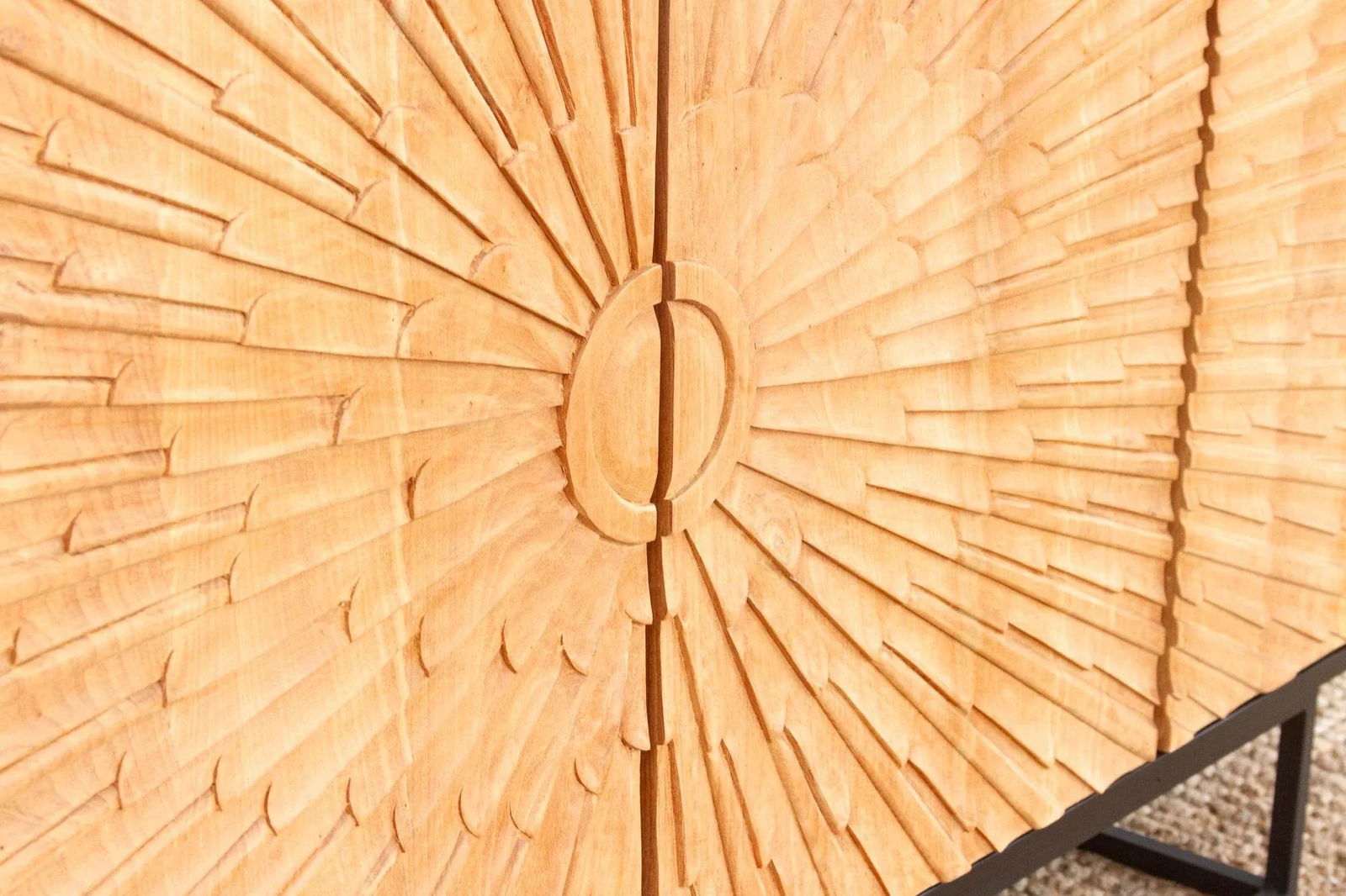 The Sunburst Sideboard Carved Teak Media Console - 6