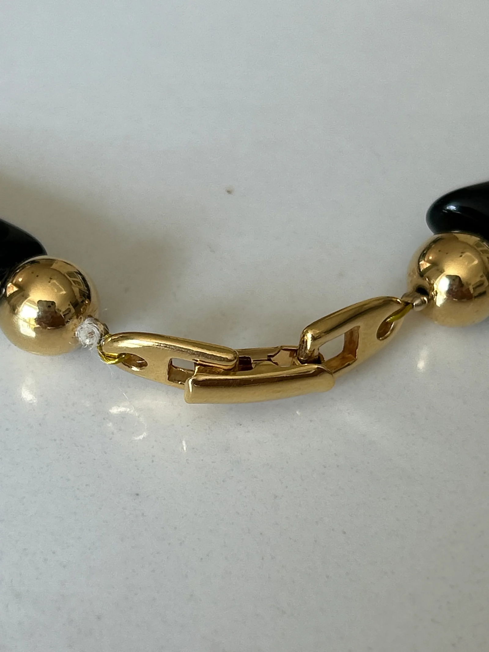 Vintage Napier Black and Gold Geometric Collar Necklace, Signed Statement Jewelry - 6