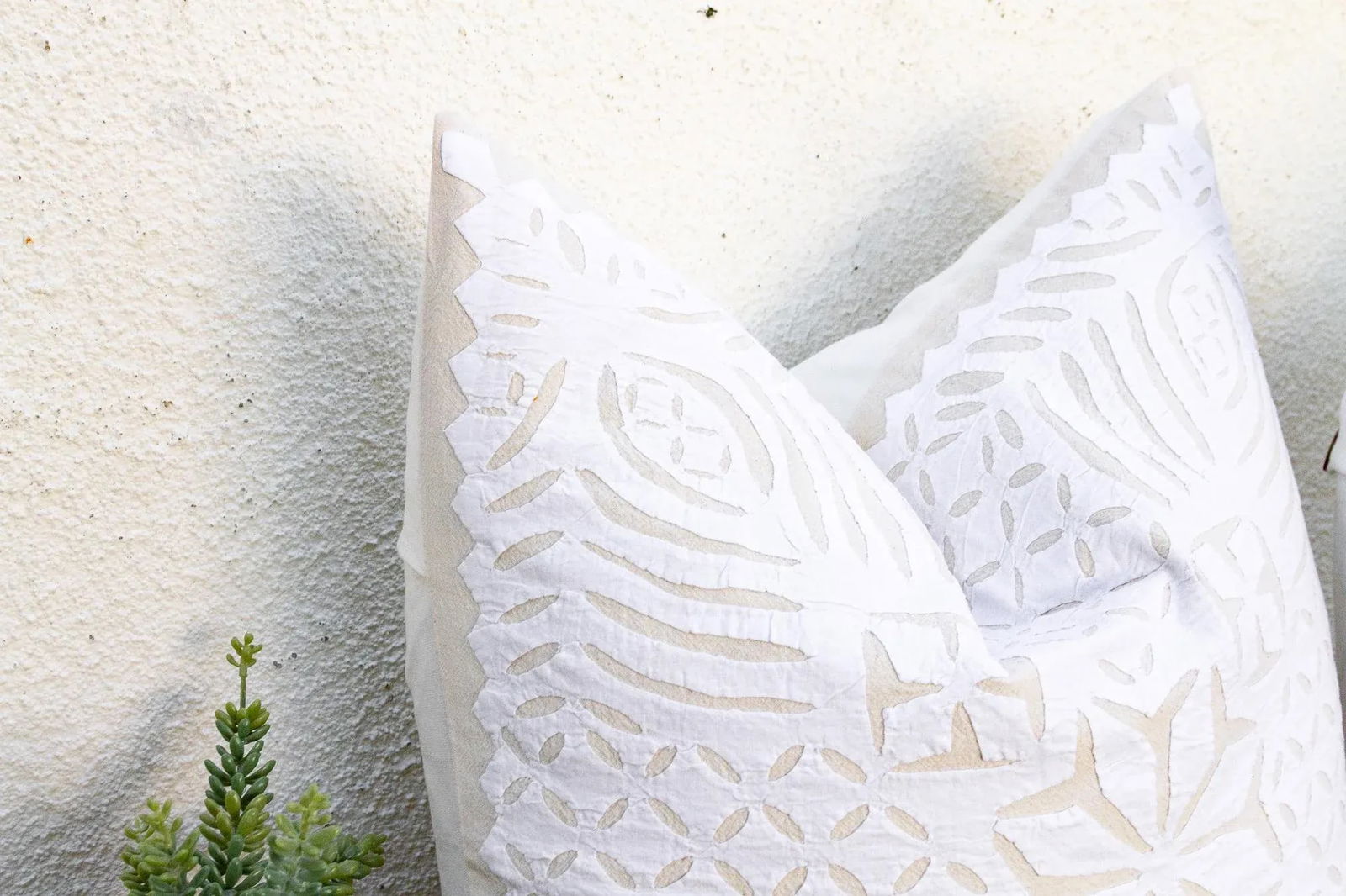 Saffron Petal, Pair of Appliqué Pillow Covers - 4