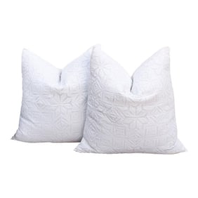 Mogra Mist, Pair of Appliqué Pillow Covers