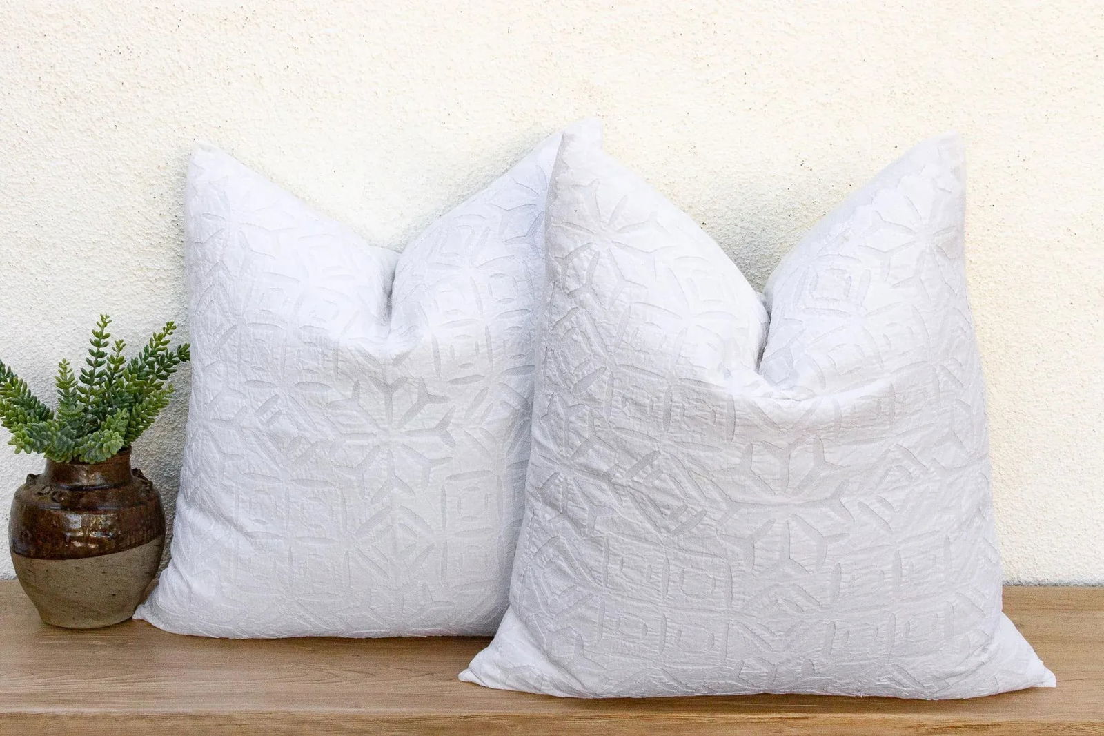 Mogra Mist, Pair of Appliqué Pillow Covers - 7